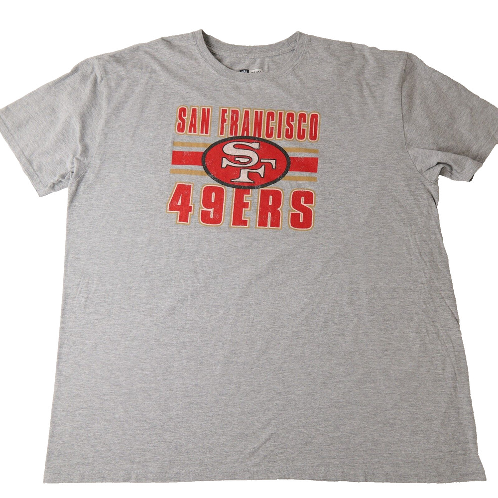 Team Apparel San Francisco 49ers T-Shirt Men's 2XL Heather Gray Short Sleeve
